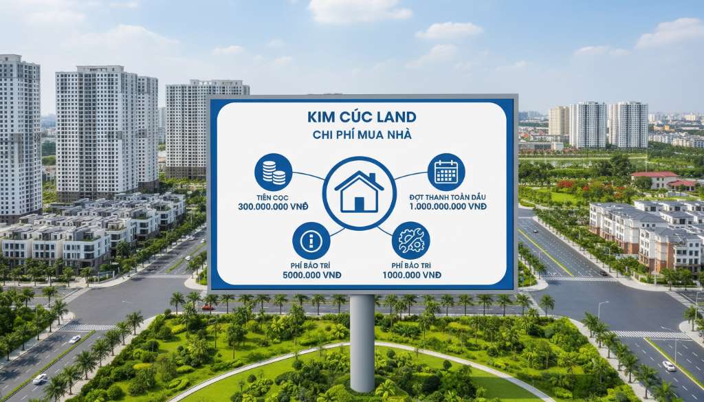 Biển quảng cáo Kim Cúc Land giới thiệu chi phí mua nhà