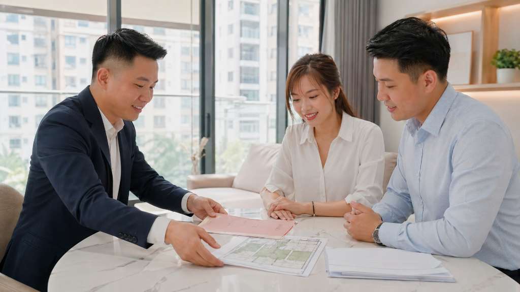 Chuyên viên tư vấn giới thiệu dự án bất động sản cho khách hàng