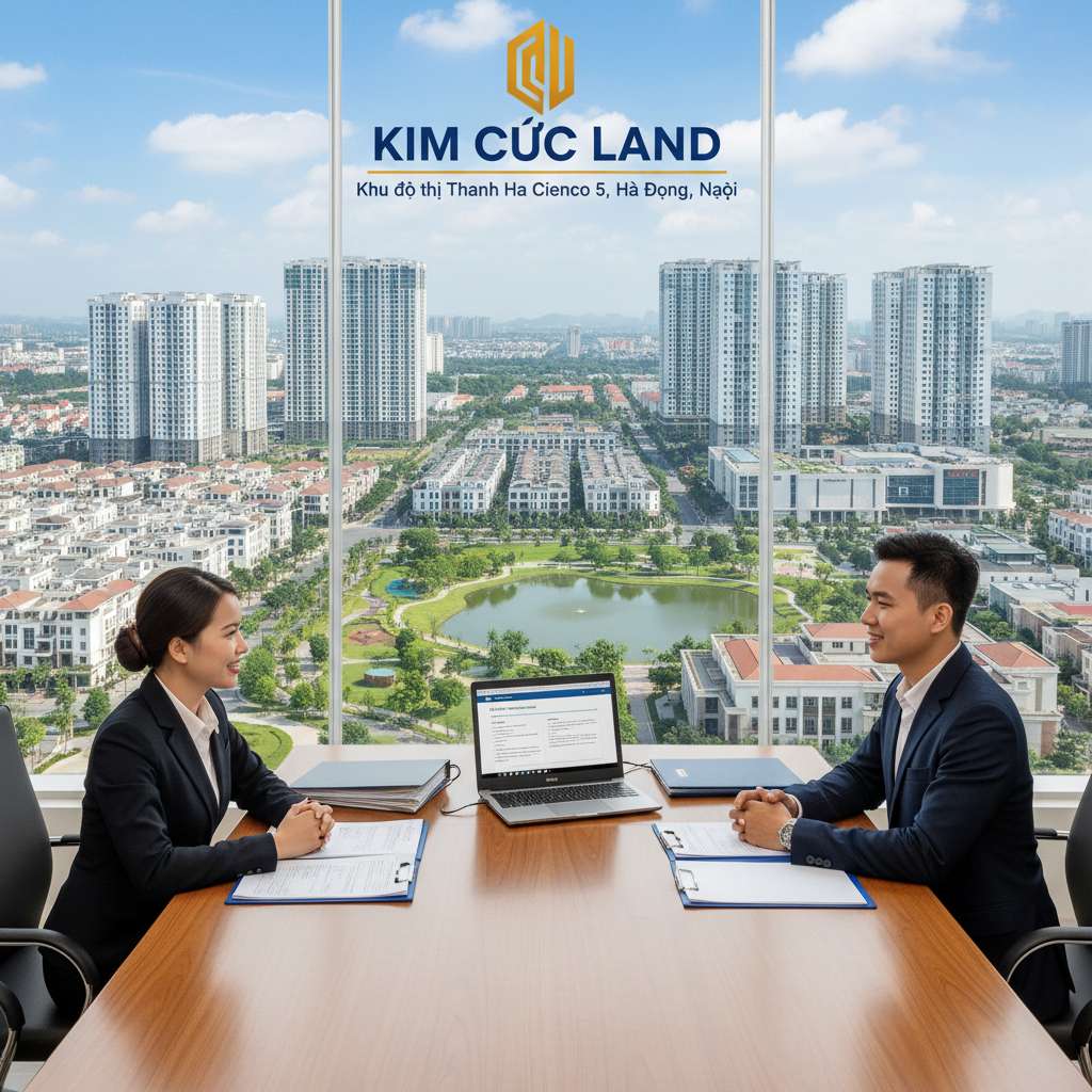 Nhân viên ngân hàng mặc vest chuyên nghiệp đang ngồi đối diện cặp vợ chồng trẻ Việt Nam tại bàn tư vấn, trên bàn có giấy tờ và laptop, không gian văn phòng ngân hàng sáng sủa hiện đại, ánh sáng tự nhiên từ cửa kính lớn, biểu cảm thân thiện tích cực.