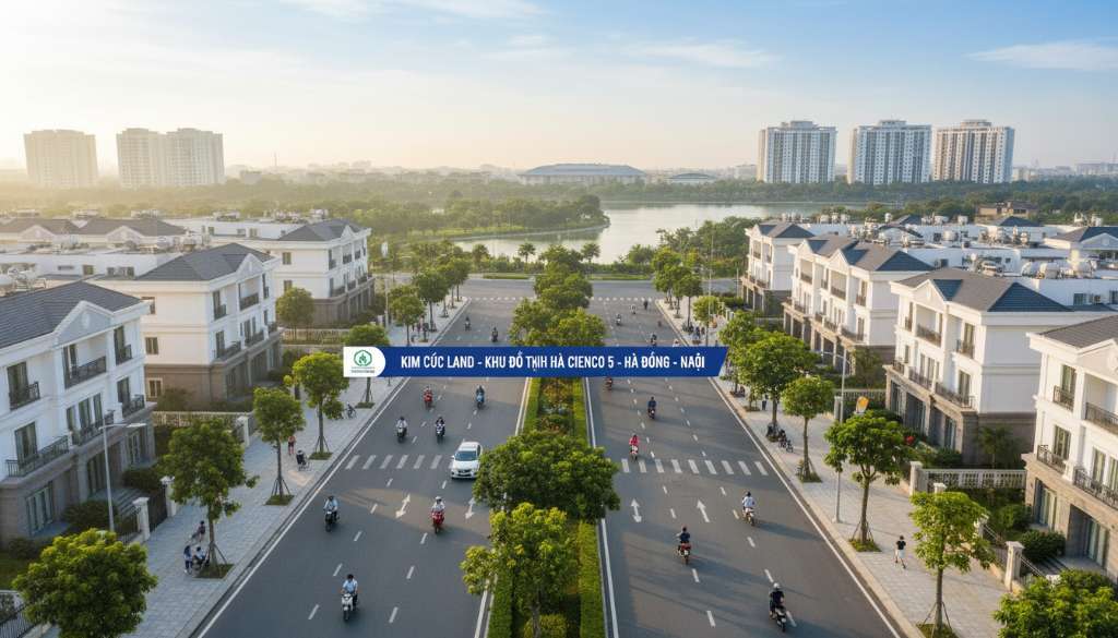 Dòng xe máy và ô tô di chuyển trật tự trên một con đường nội khu rộng rãi có dải phân cách cây xanh, buổi sáng sớm, ánh nắng vàng nhạt, hai bên là vỉa hè rộng có người đi bộ, phong cách nhiếp ảnh đời thường, tông sáng tự nhiên, 4K