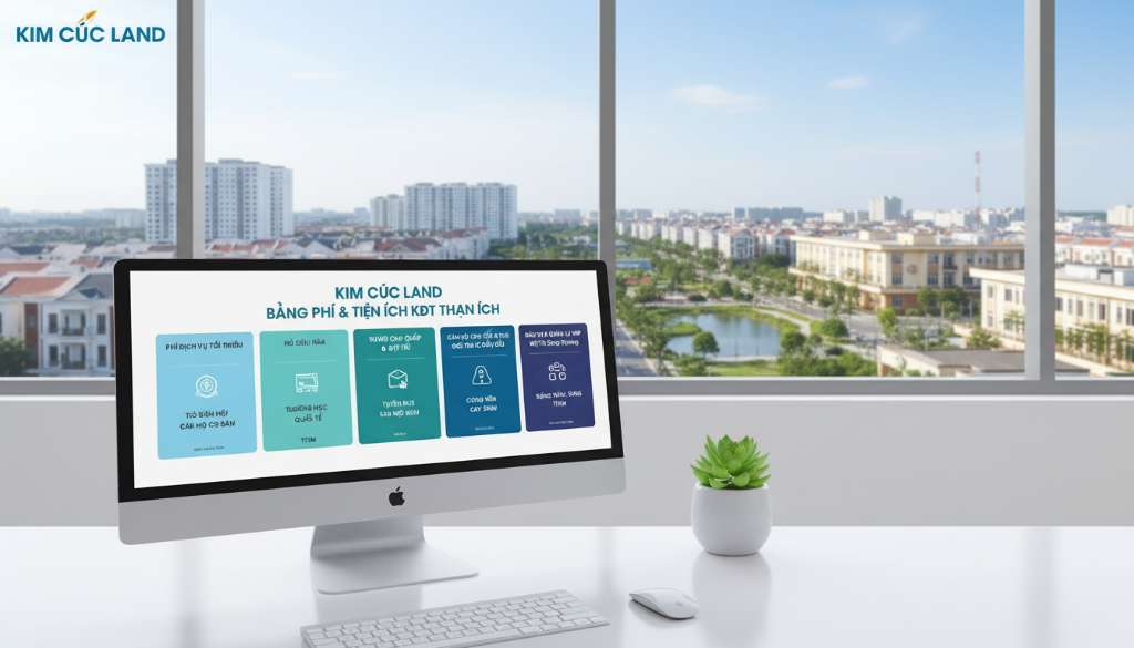 Trang web Kim Cúc Land giới thiệu bảng phí dịch vụ chung cư